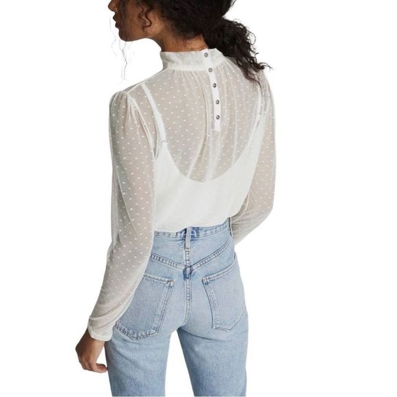 Free People Sheer Polka Dot Bodysuit - Picture 10 of 11